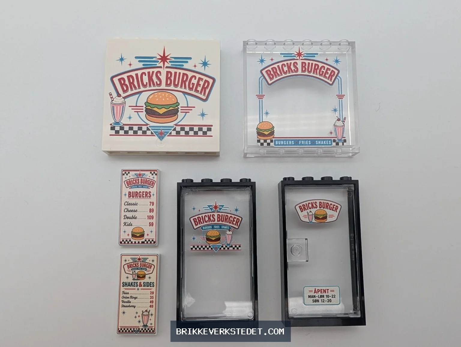 Bricks Burger - Dette følger med i denne pakken